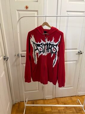 Alpinestars Vintage Y2K Red and White Zip Hoodie